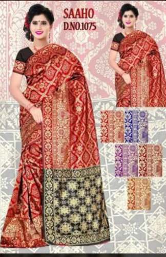 Ladies Designer Banarasi Silk Saree With Blouse Piece by Rotomac Silk Mills