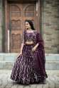 Enchanting Designer Tebby-Silk Wine Color Lehenga choli with Dupatta thumb 3