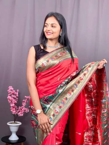 PURE SOFT KANCHIVRAM PATOLA PETHANI SILK SAREE by ETHEREAL VASTRALAY
