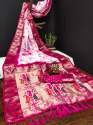 Zari Gold and Minakari Weaving Shibori Print Paithani Border Saree thumb 3