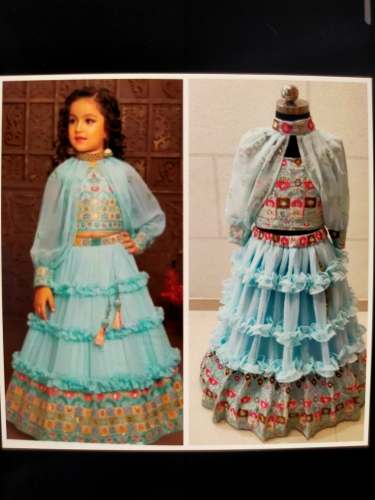 Kids Girls lehenga choli lehenga blouse with dupatta  by Taha Fashion