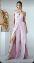 Baby Pink Strapless V-Neck Party wear Gown 