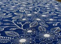 Chanderi Chikankari work Fabric 