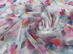 Floral Digital Print Organza Fabric 
