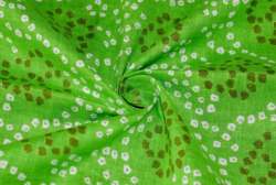 Parrot Green Bandhani Print Fabric 