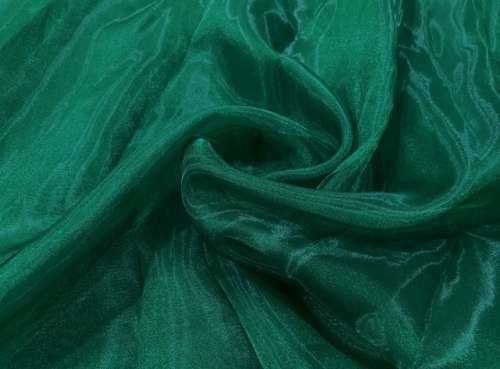 Plain Green Organza Fabric  by The Design Cart