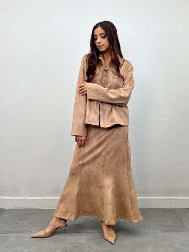 Ladies Full Sleeves Shirt with Skirt Coord Set 