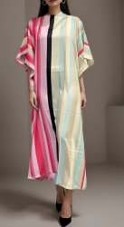 Vacation Wear Printed Calf Length Kaftan Dress  