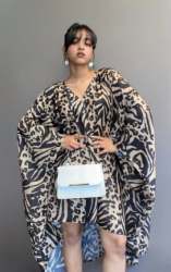 Women Brown Color Digitally Printed Kaftan dress 