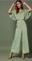 Women Rayon Jumpsuit with Sleek lines print 