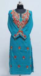 cotton kurti with kashmiri motifs with latest fashion trend