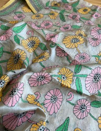 Fancy Handloom Tussar Silk Dress Material by Swadesh Creations