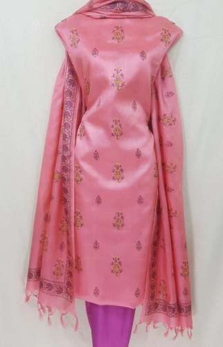 Pure Tussar Silk Hnadloom Block Printed Salwar Suit