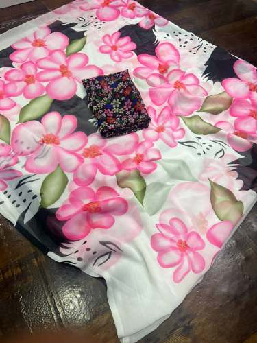 Floral Print Soft Georgette Digital Print saree 