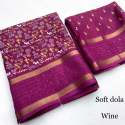New Launched Soft Dola Silk Slub Saree  thumb 5