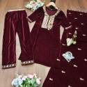 Winter Special Velvet Kurti Pant Set  thumb 6