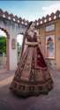 Bridal Velvet Embroidered Lehenga Choli For Ladies  thumb 1