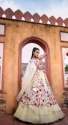 Cream Color Embroidered Georgette Lehenga Choli 