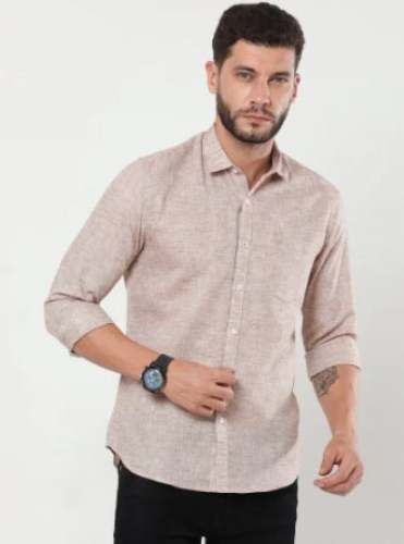 Men Stylish Linen Plain Shirt