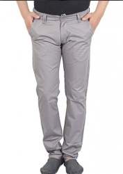 KING and I Mens Grey Regular Slim Fit Casual Chinos