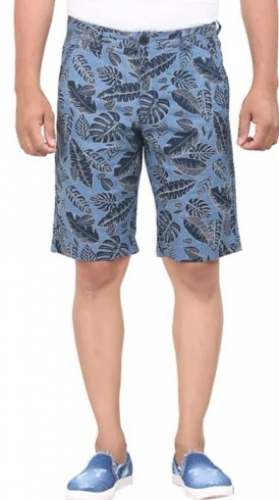 Mens Blue All over Printed Casual Shorts