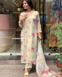 Beautiful Organza Embroidered Suit set  