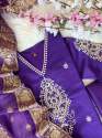 HEAVY BANANA COTTON SILK PURPLE READYMADE SUIT SET  thumb 10