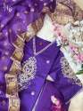 HEAVY BANANA COTTON SILK PURPLE READYMADE SUIT SET  thumb 11