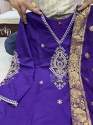 HEAVY BANANA COTTON SILK PURPLE READYMADE SUIT SET  thumb 4