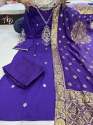 HEAVY BANANA COTTON SILK PURPLE READYMADE SUIT SET  thumb 5