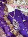HEAVY BANANA COTTON SILK PURPLE READYMADE SUIT SET  thumb 7