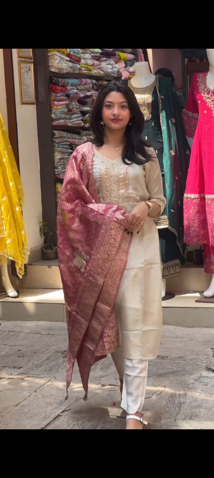 Sneha Mirror Chanderi Silk 3 Piece  by MURTI TRENDS