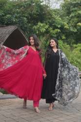 Unique V Neck Full Sleeve Alia cut Kurti Set