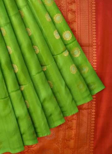 Bangalore Handloom Soft Silk Green Saree