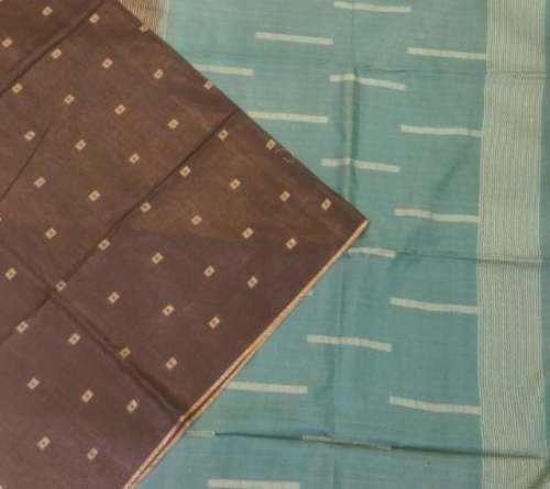 Black-Blue Mix Silk Cotton Saree by Prasiddhi Silk