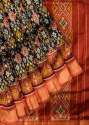 Black Handloom Ikat SIlk Saree thumb 1