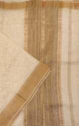 Cream Embroidery Chikankari Handloom Kota Silk Saree