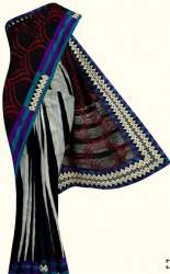 Handloom Tussar Silk Saree embroidery pallu includes unstitched blouse