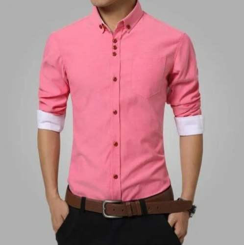 Plain Cotton Casual Full Sleeve Shirt For Men