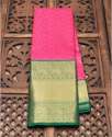 Pink jacquard silk saree thumb 1