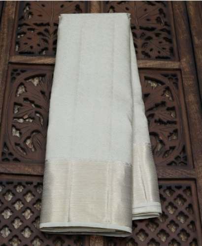 White floral jacquard silk saree by Pothys Silk Sarees