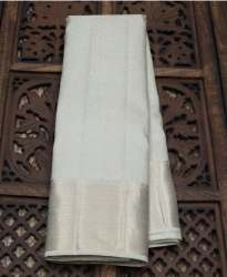 White floral jacquard silk saree