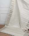 White floral jacquard silk saree thumb 1