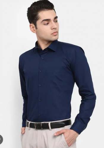Nevy Blue Party Wear Shirts For Men by Enclothe
