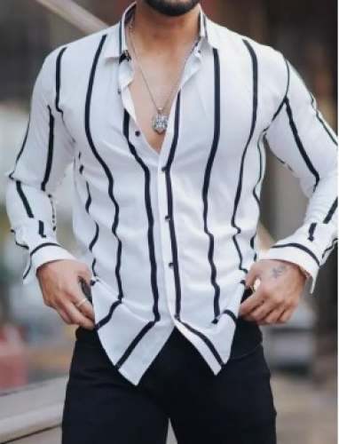 Striped Lycra Cotton Shirts For Men by Enclothe