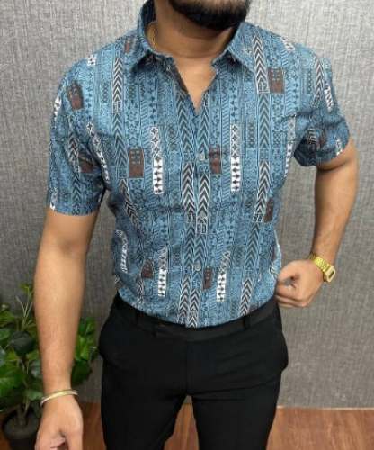 Buy Men Casual Cotton Printed Shirt by DXB Mens Clothing