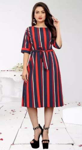 Ladies Stripped One Piece Wester Dress by Style Republic