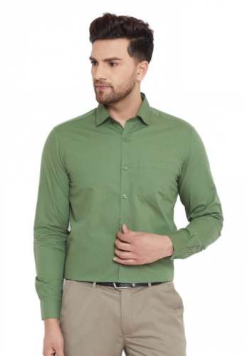 Men Formal Green Cotton Shirts by S K The Boutique