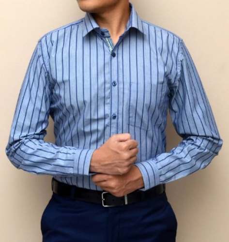 Men Striped Cotton Formal Shirts by S K The Boutique