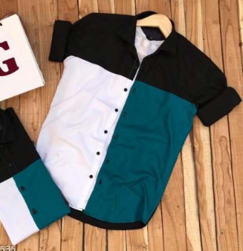 Men ﻿White And Rama Casual Shirts